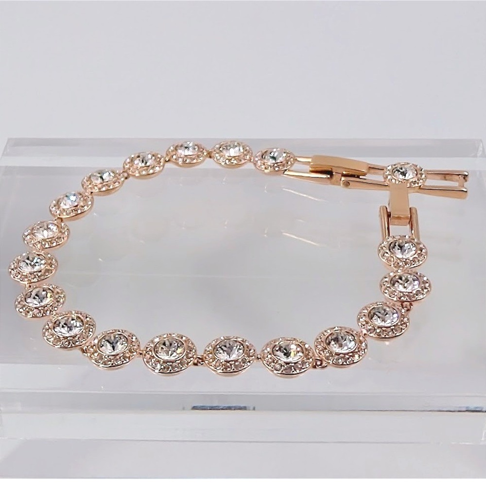 Swarovski‎ Una Angelic Tennis Bracelet Rose Gold Tone Clear Crystal Pave